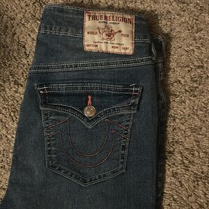 True religion, mid rise flare, size 26, pink